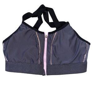 Fabletics Zoe High Support Sports Bra Gray Pink Women’s M Workout CrossFit Run